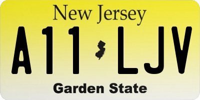 NJ license plate A11LJV