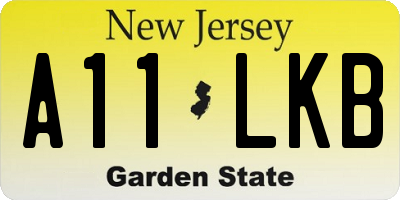 NJ license plate A11LKB
