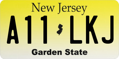 NJ license plate A11LKJ