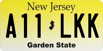 NJ license plate A11LKK
