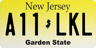 NJ license plate A11LKL