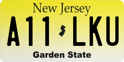 NJ license plate A11LKU