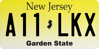 NJ license plate A11LKX