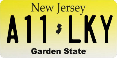 NJ license plate A11LKY