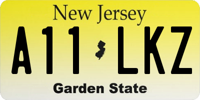 NJ license plate A11LKZ