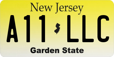 NJ license plate A11LLC