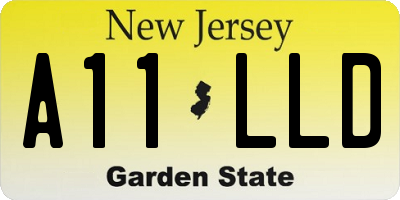 NJ license plate A11LLD