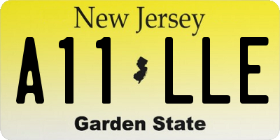 NJ license plate A11LLE