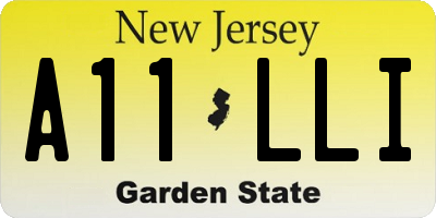 NJ license plate A11LLI