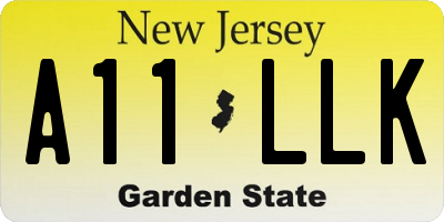 NJ license plate A11LLK
