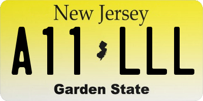 NJ license plate A11LLL
