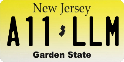 NJ license plate A11LLM