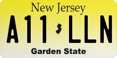 NJ license plate A11LLN