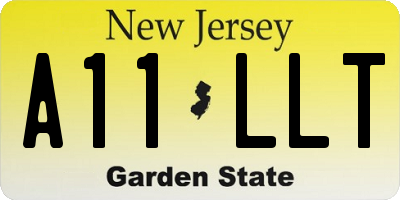 NJ license plate A11LLT