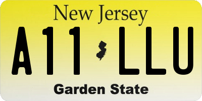 NJ license plate A11LLU
