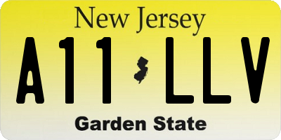 NJ license plate A11LLV