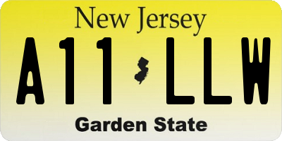 NJ license plate A11LLW