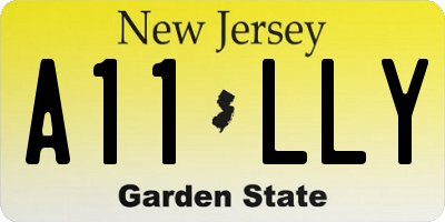 NJ license plate A11LLY