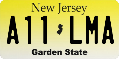 NJ license plate A11LMA