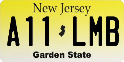 NJ license plate A11LMB