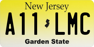 NJ license plate A11LMC