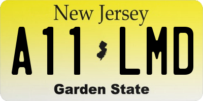 NJ license plate A11LMD