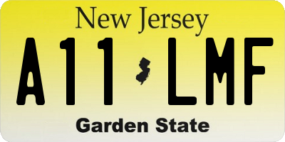 NJ license plate A11LMF