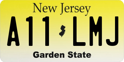 NJ license plate A11LMJ