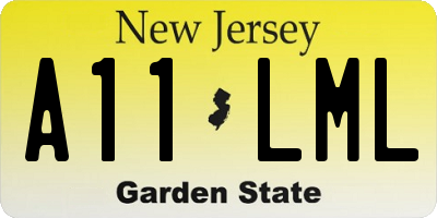 NJ license plate A11LML