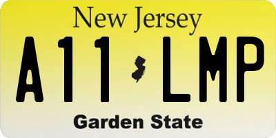 NJ license plate A11LMP