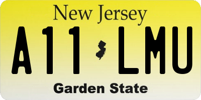 NJ license plate A11LMU