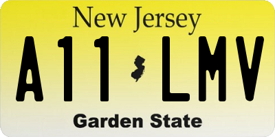 NJ license plate A11LMV