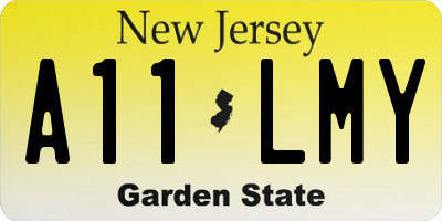 NJ license plate A11LMY