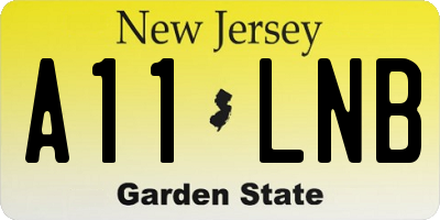 NJ license plate A11LNB