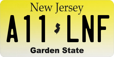 NJ license plate A11LNF