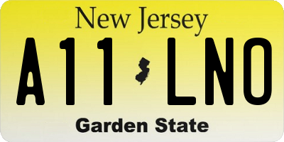 NJ license plate A11LNO