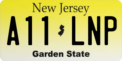 NJ license plate A11LNP