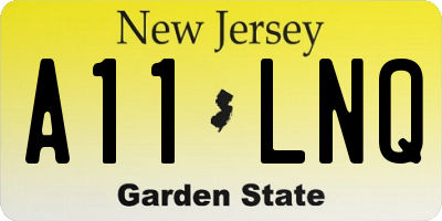 NJ license plate A11LNQ