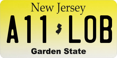 NJ license plate A11LOB