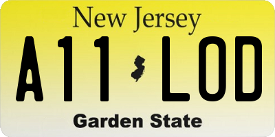 NJ license plate A11LOD