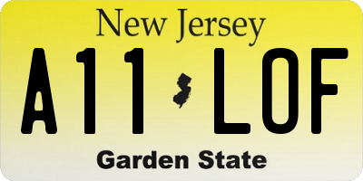 NJ license plate A11LOF