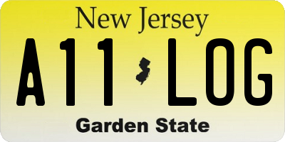 NJ license plate A11LOG