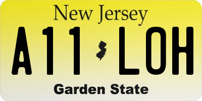 NJ license plate A11LOH