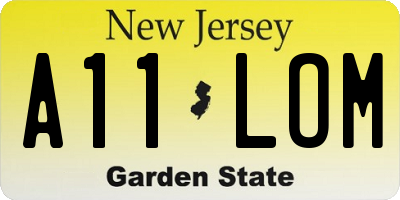 NJ license plate A11LOM