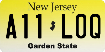NJ license plate A11LOQ