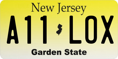 NJ license plate A11LOX