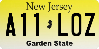 NJ license plate A11LOZ