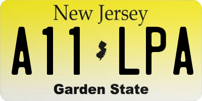 NJ license plate A11LPA
