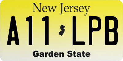 NJ license plate A11LPB