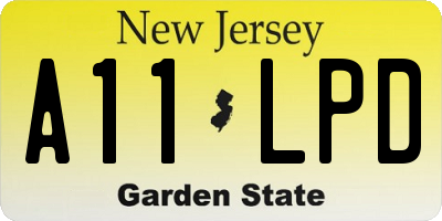 NJ license plate A11LPD